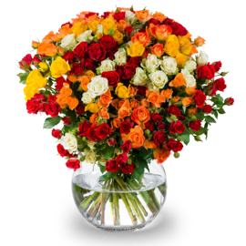Vibrant Harmony Bouquet With Mixed Spray Roses