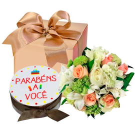 Cake and Floral Birthday Gift Set