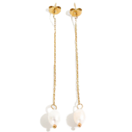 Hanging Natural Pearl Earrings