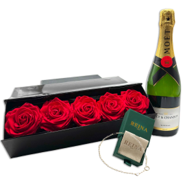 Deluxe Red Rose and Champagne Box