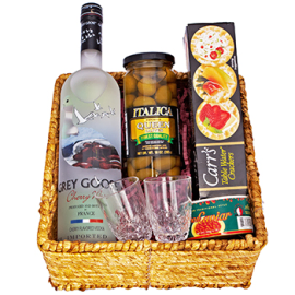 Grey Goose and Caviar Gift Basket