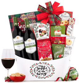 Holly And Mistletoe Gift Basket