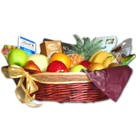 Cesta transbordando de Frutas & Extras