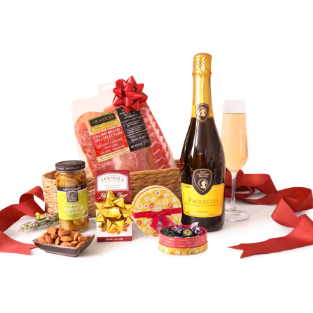 Bandeja de presente com sabores festivos