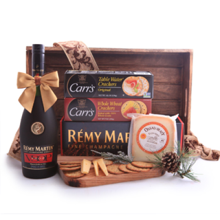 Gourmet e Remy Martin Gift Basket