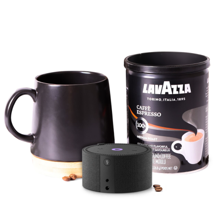 Conjunto de tecnologia Yandex Mini e Morning Brew