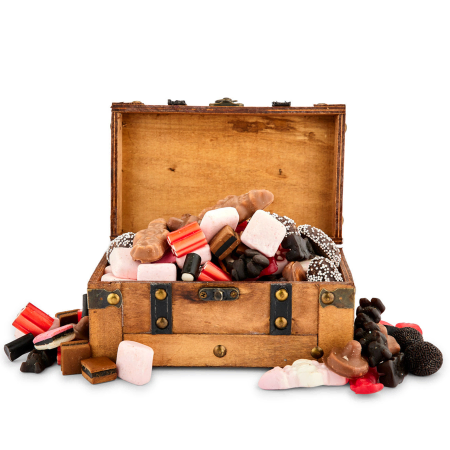 Baú do tesouro de doces de Natal