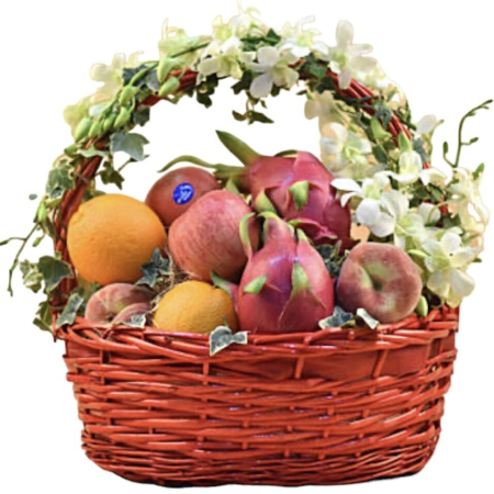 Cesta de forragem e festa