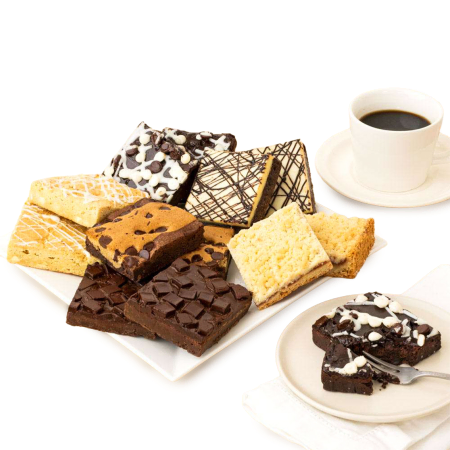 Variedade de dúzias de brownies jumbo