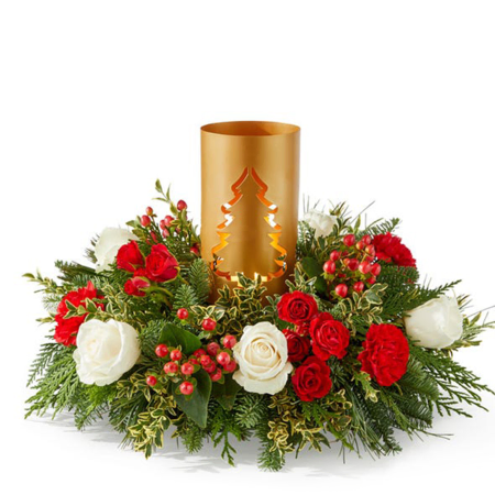 Centro de mesa de Natal iluminado