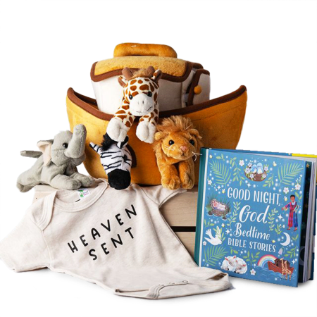 Conjunto de presente para bebê da Arca de Noé
